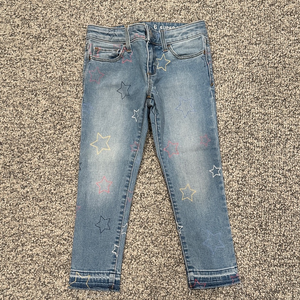 Gap Kids Star Patterned Skinny Ankle Length Blue Jeans